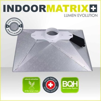 !-ODBŁYŚNIK, REFLEKTOR WENTYLOWANY - MATRIX, 68x62xh15cm, PRZYŁĄCZE fi-125mm, ODBIJALNOŚĆ 97%, Z GNIAZDEM E40 I PUSZKĄ MONTAŻOWĄ, Pearl Technology, idealny do growboxów o kwadratowej podstawie