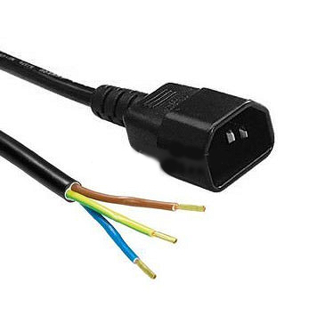 PRZEWÓD 3x1,5mm, L-2.5m, MOCNY, GRUBY KABEL ZASILAJĄCY Z WTYCZKĄ IEC C14 - MĘSKI, dł.2.5m, VF.krakow