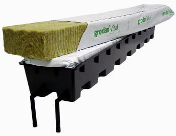 ZESTAW - DONICA/TACA HYDROPONICZNA DO MAT WEŁNIANYCH/KOKOSOWYCH O DŁUGOŚCI 1M + RURKI DRENAŻOWE + MATA GRODAN VITAL-EXPERT 100x15x7.5cm