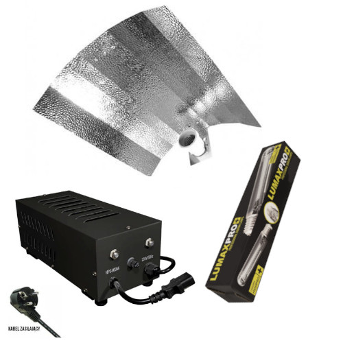 ZESTAW HPS 600W,PÓŁ-ELEKTRONICZNY, DO UPRAWY ROŚLIN (wzrost + kwitnienie) LUMAXPRO + AIRONTEK + GHP