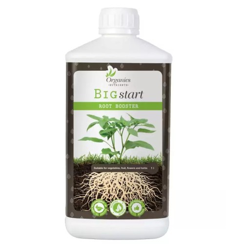 BIG START 1L - ORGANICZNY STYMULATOR KORZENIA NA BAZIE WODOROSTÓW, KWASY HUMUSOWE, FULWOWE, TRICHODERMA, BAKTERIE, REGULUJE PH, UKORZENIACZ,  ORGANICS NUTRIENTS