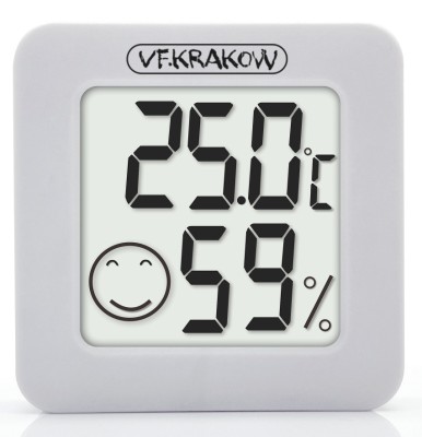ELEKTRONICZNY TERMOHIGROMETR, DO POMIARU TEMPERATURY I WILGOTNOŚCI,10%-99%RH, 0,1°C, 44x44x13mm, VF.KRAKOW, termometr, higrometr