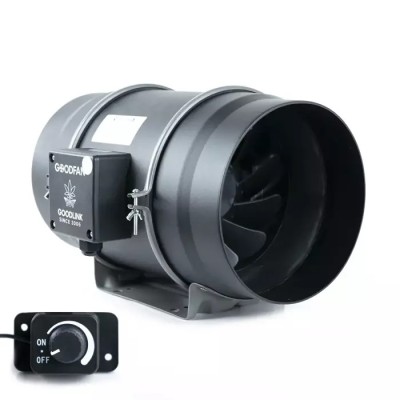 WENTYLATOR KANAŁOWY Z KABLEM - GOOD FAN, fi200mm, 850m3/h, 70W + POTENCJOMETR