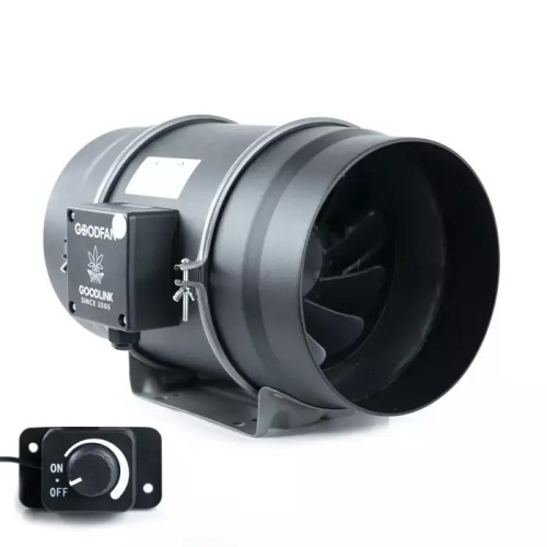 WENTYLATOR KANAŁOWY Z KABLEM - GOOD FAN, fi200mm, 1400m3/h, 180W + POTENCJOMETR