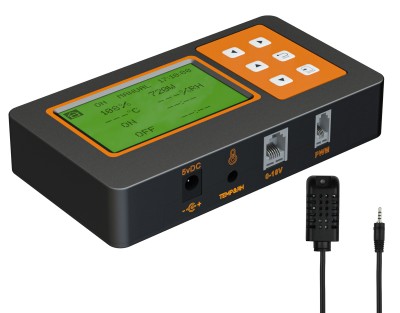 KOTROLER / STEROWNIK OŚWIETLENIA DO LAMP LED (0-10V) I ZASILACZY HPS (PWM), RJ14, MAX 30 LAMP, DO UPRAWY ROŚLIN / CONTROLLER VF, trps, resin+, lampy led