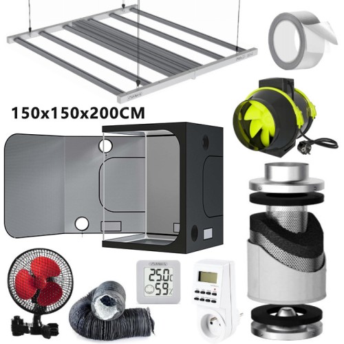 GROWBOX ZESTAW LED DO UPRAWY ROŚLIN 150x150xh200, LED TRPS 660W. 2,25m2