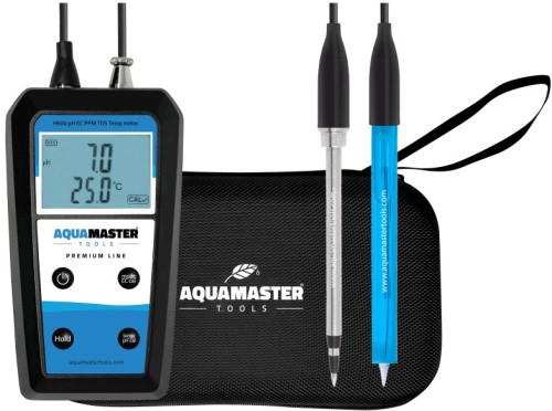 ELEKTRONICZNY MIERNIK pH, EC (PPM, TDS) i TEMPERATURY DO GLEBY I CIECZY - H600 PRO, WSKAŹNIK KALIBRACJI, AQUA MASTER TOOLS