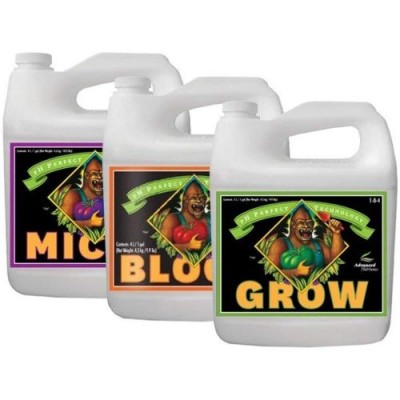 GROW + BLOOM + MICRO 3x500ML - KOMPLET NAWOZÓW Z FORMUŁĄ pH PERFECT (gleba, hydro, kokos), ADVANCED NUTRIENTS