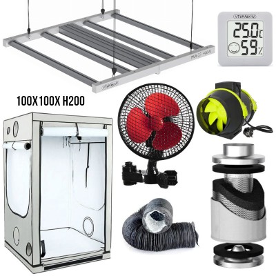 GROWBOX ZESTAW LED DO UPRAWY ROŚLIN AMBIENT 100x100xh200, LED TRPS 400W. 1m2