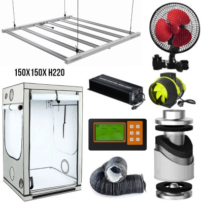 GROWBOX ZESTAW LED DO UPRAWY ROŚLIN AMBIENT 150x150xh220, LED TRPS 720W + STEROWNIK PWM. 2,25m2