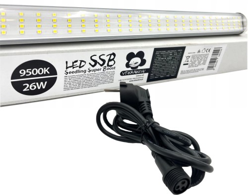 PLUG & PLAY - LAMPA LED SSB 9500K/26W + KABEL ZASILAJĄCY, SEEDLING SUPER BOOST DO UPRAWY ROŚLIN / KIEŁKOWANIA / SADZONEK DŁ. 53 CM. VF KRAKOW