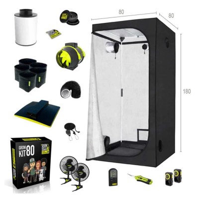 GROWKIT 80H - KOMPLETNY ZESTAW DO UPRAWY ROŚLIN, PLUG & PLAY - 80x80xh180cm, LED 150W +  WSZYSTKIE NIEZBĘDNE AKCESORIA, GARDEN HIGHPRO - GHP growbox namiot