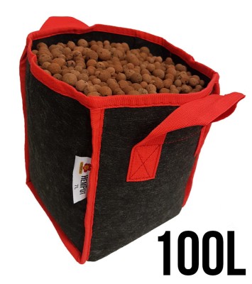  !- HemPot 100L - ODDYCHAJĄCA, KWADRATOWA DONICZKA MATERIAŁOWA 50x50xh40cm, Z UCHWYTAMI, odpowiednik Smart Pot, Growbag