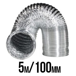 !-PRZEWÓD WENTYLACYJNY ALUMINIOWY MIĘKKI, fi-100mm, 5m, 102, grube i mocne aluminium