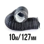 PRZEWÓD WENTYLACYJNY DWUWARSTWOWY ALU/PVC, Ø125-127mm / dł. 10m, gruby i mocny materiał, składany „harmonijkowo”