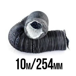 PRZEWÓD WENTYLACYJNY DWUWARSTWOWY ALU/PVC, Ø250-254mm / dł. 10m, gruby i mocny materiał, składany „harmonijkowo”