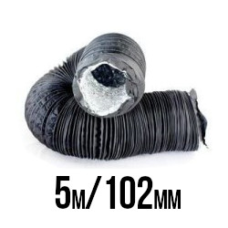 PRZEWÓD WENTYLACYJNY DWUWARSTWOWY ALU/PVC, Ø100-102mm / dł. 5m, gruby i mocny materiał, składany „harmonijkowo”