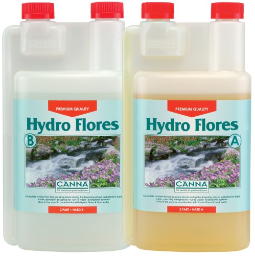 NAWÓZ  NIE NADAJE SIĘ DO SYSTEMÓW RECYRKULACYJNYCH, HYDRO-FLORES A+B, 2x1L, NAWÓZ DWUSKŁADNIKOWY NA KWITNIENIE DO HYDRO, CANNA