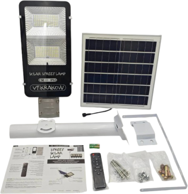 Uliczna Lampa Solarna PREMIUM,WYDAJNOŚĆ 1000W, ZESTAW MONTAŻOWY + PILOT, CZUJNIK ZMIERZCHU, IP65, CSE Clean Solar Energy, VF KRAKOW