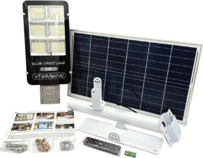 Uliczna Lampa Solarna PREMIUM, WYDAJNOŚĆ 3000W, ZESTAW MONTAŻOWY + PILOT, CZUJNIK ZMIERZCHU, IP65, CSE Clean Solar Energy, VF KRAKOW