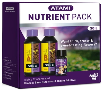 ZESTAW NAWOZÓW: BLOOMBASTIC 50ML + SOIL A+B 2x250ml, do gleby i roślin kwitnących, ATAMI