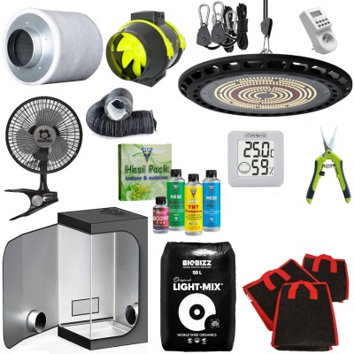 [PLUG & PLAY] KOMPLENY ZESTAW GROWBOX DO UPRAWY ROŚLIN 80x80xh160, LED UFO 200W