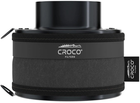 FILTR WĘGLOWY CROCO, PRZYŁACZE fi-100mm / 80-120m3/h / dł.100mm / 1,5kg, CROCO BLACK FILTERS