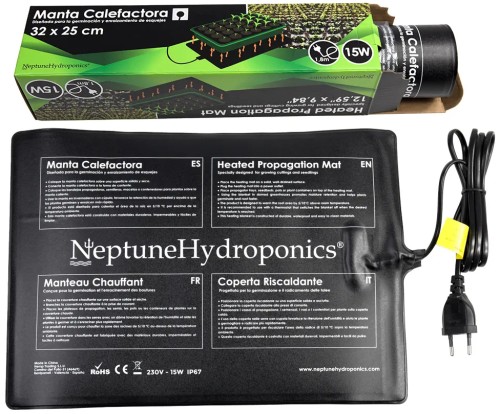 MATA GRZEWCZA 15W / 32x25cm,  DO PROPAGATORÓW / UKORZENIANIA - NEPTUNE HYDROPONICS, IP67