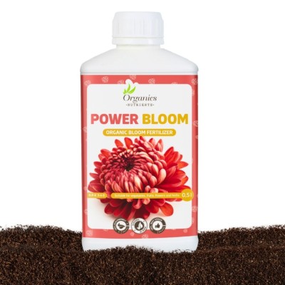 POWER BLOOM 0.5L/500M - ORGANICZNY NAWÓZ NA KWITNIENIE + AMINOKWASY, WITAMINY. CUKRY, WEGIEL, ORGANICS NUTRIENTS