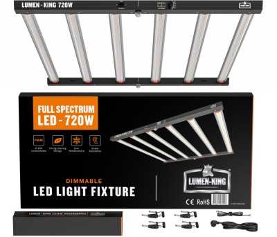 LUMEN KING Eco-Line 720W - LAMPA LED Z WBUDOWANYM ZASILACZEM, PRAWDZIWE 2,7 µmol/J, DO UPRAWY ROŚLIN, DUAL - FULL SPECTRUM,    halo, resin, trps, lumatek zeus, solux aura 