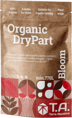 ORGANIC DryPart BLOOM 500g, NOWOCZESNY NAWÓZ ORGANICZNY NA KWITNIENIE W PROSZKU (WYSTARCZA NA MIN. 385L), NPK 3-6-9, TERRA AQUATICA - GHE