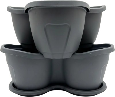 OGRODOWA DONICZKA MODUŁOWA DO BUDOWY WIEŻY Z ROŚLIN, 1 SZT. / 13L / 42x42x18cm, MODULAR TOWER POT (KASKADOWA, PIĘTROWA)
