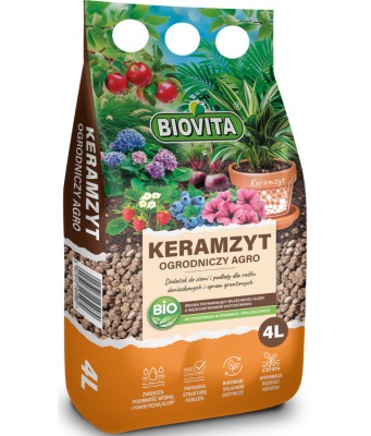 KERAMZYT OGRODNICZY AGRO 4L, BIOVITA, granulat ceramiczny