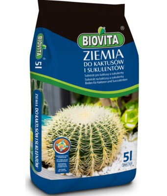 ZIEMIA DO KAKTUSÓW I SUKULENTÓW 5L, (pH 5,7-6,8) BIOVITA