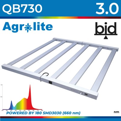 LAMPA LED QB 730W 3,0µmol/J - AGROLITE, OŚWIETLA 150x150cm, full spectrum, do uprawy roślin
