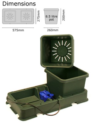  Easy2Grow- 8,5L, Extension Kit 2X8,5L - ZESTAW DO ROZBUDOWY  AutoPot, 2x DONICA 8,5L + AKCESORIA
