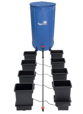 KOMPLETNY SYSTEM AUTOPOT (1POT), 8 DONICZEK 15L + ZBIORNIK FLEXITANK 100L + AKCESORIA