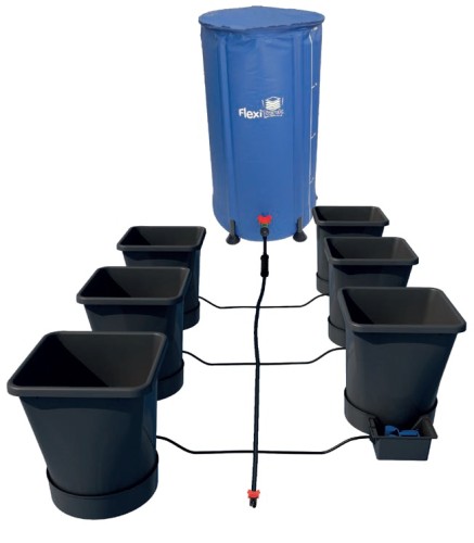KOMPLETNY SYSTEM AUTOPOT (XL SYSTEM), 6 DONICZEK 25L + ZBIORNIK FLEXITANK 100L + AKCESORIA